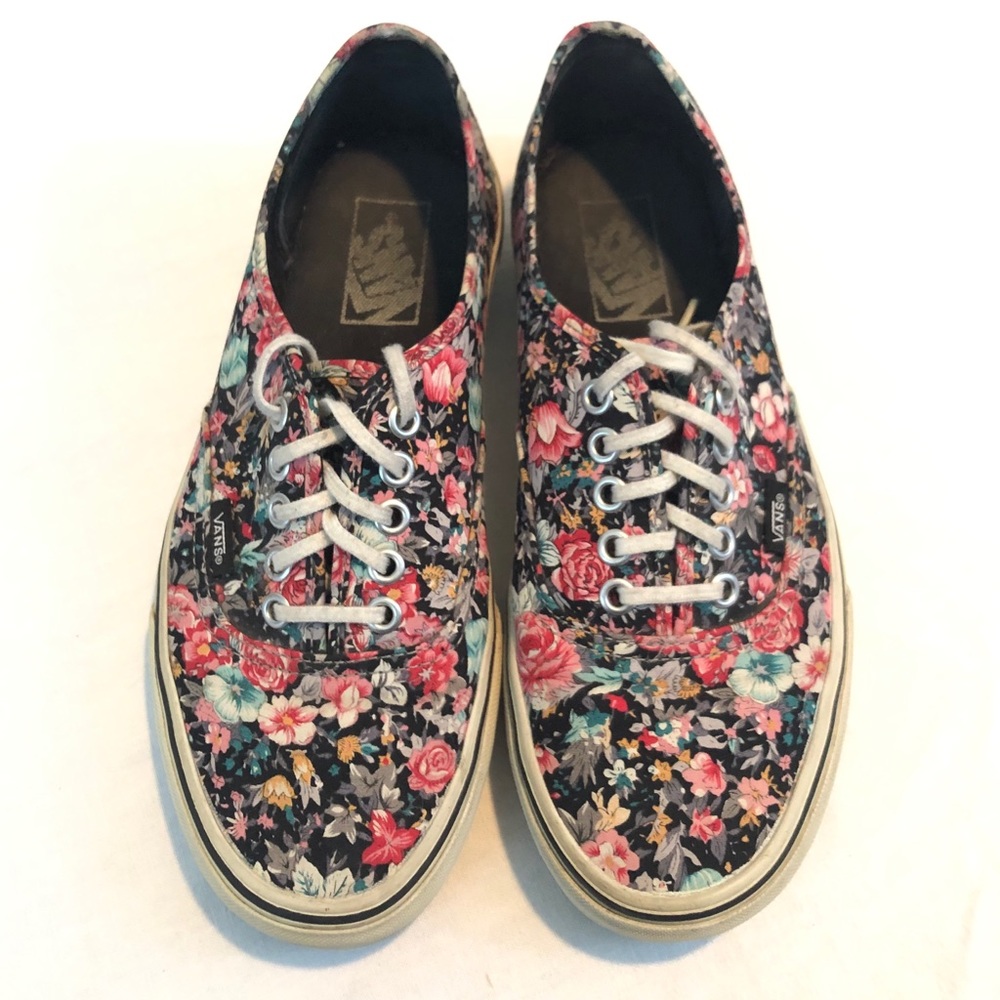 VANS flowers print shoes canvas UNISEX Sz 8. 5